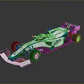 Williams Martini Racing Car With White And Blue Aerodynamic Design And Racing Wheels