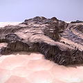 Detailed Terrain Model With Mountain Ranges Valley Formations And Sandy Textures 3d model