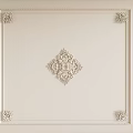 Ornate Decorative Lines On White Wall With Diamond Centerpiece And Corner Designs
