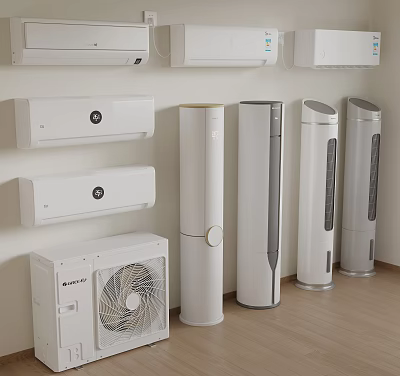 Modern White Air Conditioners And Fans Wall Mounted Floor Standing Collection 3d model