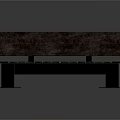 Modern Dark Wooden Bench With Backrest And Seat Planks On Metal Legs