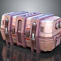 Industrial Style Equipment Cases With Metal Latches And Textured Pink Purple Surface