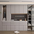 Modern Sideboard Wine Cabinet Ornaments 3d model