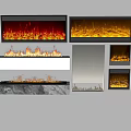 Various Modern Fireplace Designs With Realistic Flame Effects And Marble Details