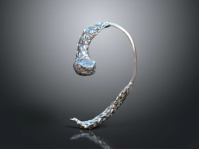 Elegant Silver Fashion Accessory With Intricate Patterns And Circular Design 3d model
