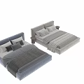 Modern Bed Design With Linen Bedding Pillows And Soft Blanket Details