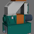 Industrial Shredder Equipment With Orange Feeding Hopper Green Base And Motor