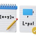 Mathematical problems Pencil arithmetic problems This computer arithmetic problem calculation problem 3d model