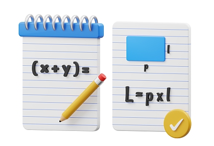 Mathematical problems Pencil arithmetic problems This computer arithmetic problem calculation problem 3d model