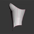 Feminine White Corset With Delicate Pink Stitching And Bow Detail