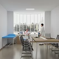Hospital Outpatient Clinic Bright Interior With Natural Light And Medical Area