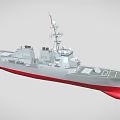 Modern destroyer warship Lassen DDG-82-class Aegis destroyer 3d model