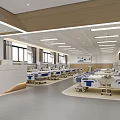 Hospital Outpatient Ward With Beds And Medical Equipment