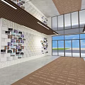 Middle school teaching building hall teaching building entrance teaching building middle school hall middle school comprehensive hall interactive device background wall light and shadow art 3d model