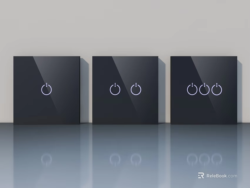 Black Square Panel Side Hung Door Lock Hardware With Single Double Triple Knobs 3d model