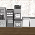 Modern Various Kitchen Appliances Including Oven Dishwasher And Refrigerator In Kitchen Setup