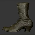 Vintage High Heel Lace Up Boots With Metallic Finish And Wrinkled Surface