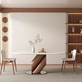 Middle-ancient style restaurant tables and chairs 3d model