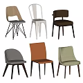 Modern Stylish Dining Chairs With Various Designs Different Colors And Leg Styles 3d model