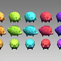Vibrant Colorful Hedgehog Toy Models In Various Colors Arranged In Rows