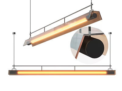 Contemporary Linear Pendant Light With Sleek Metal Frame Warm Glow And Modern Design 3d model