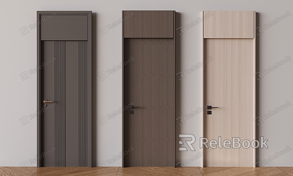 Modern Light Luxury Single Door Indoor Solid Wood Flat Door Top Wooden Door for Bedroom model