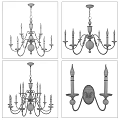 Elegant Classic Lighting Combinations Featuring Chandeliers Wall Sconces And Metal Candle Arms