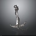 Rusty Metal Anchor with Chain Essential Component for Water Transport Vehicles
