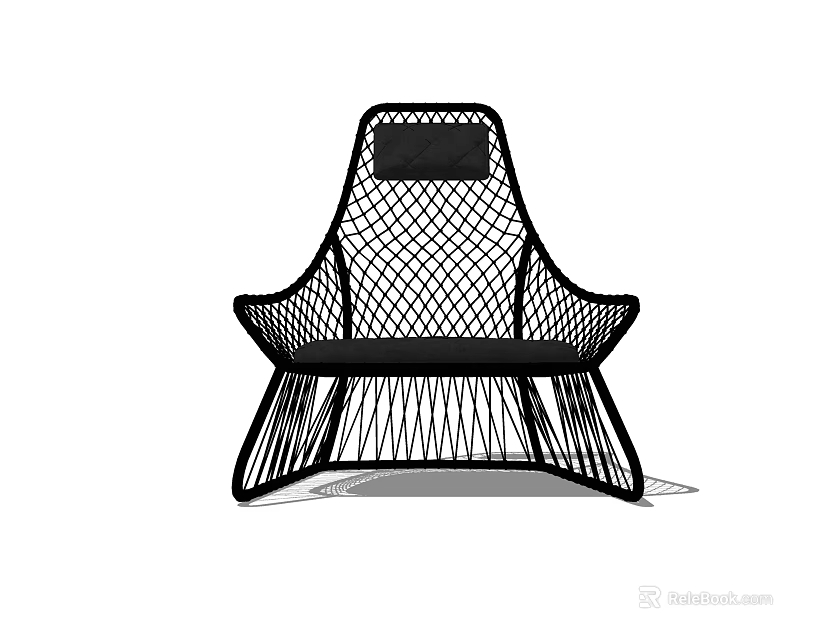 Modern Leisure Chair With Woven Mesh Design And Ergonomic High Back Support Structure 3d model 