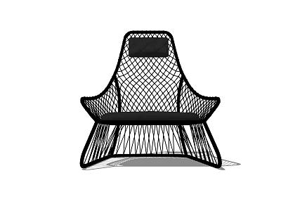 Modern Leisure Chair With Woven Mesh Design And Ergonomic High Back Support Structure 3d model
