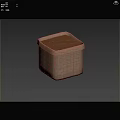 Woven Square Gardening Basket Filled With Natural Ground Cover Organic Mulch Material