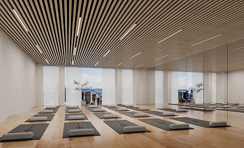 Modern Yoga Room 3d model