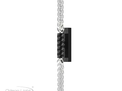 Modern Wall Light With Black Rectangular Body And Braided Metal Chain Design 3d model