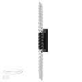 Modern Wall Light With Black Rectangular Body And Braided Metal Chain Design