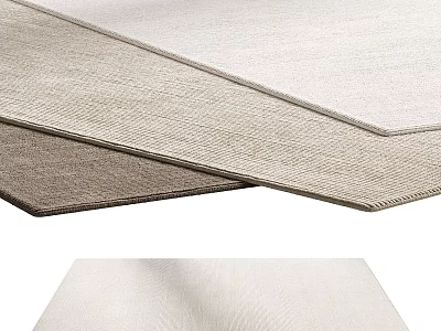Modern Square Rugs with Woven Texture Neutral Tones and Soft Material Design 3d model