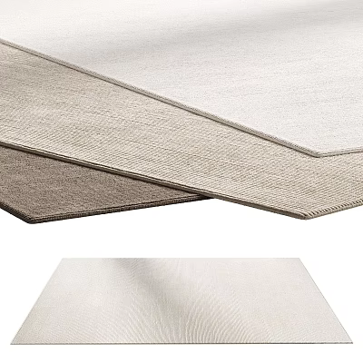 Modern Square Rugs with Woven Texture Neutral Tones and Soft Material Design 3d model