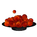 Fresh Red Plums Filled In Black Plate Looking Juicy And Delicious