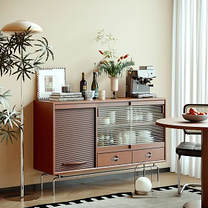 Modern Silent Side Cabinet Storage Cabinet Decorative Cabinet Vase Ornaments Combination Coffee Machine 3d model