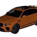 Orange Bentley SUV With Shiny Exterior And Black Alloy Wheels