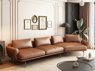 Middle Ancient Living Room Middle Ancient Sofa Leather Sofa model