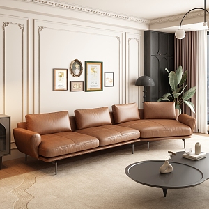 Middle Ancient Living Room Middle Ancient Sofa Leather Sofa 3d model