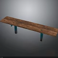 Rustic Wooden Bench With Slatted Design And Metal Legs For Indoor Outdoor Decor