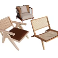 Modern Leisure Chairs With Wooden Frames And Wicker Details In Various Designs