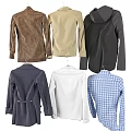 Stylish Clothing Collection With Jackets Shirts Double Breasted Coats Plaid Patterns And Solid Color Designs