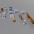 Various Store Display Shelves Featuring Wooden White And Blue Multi Tiered Designs