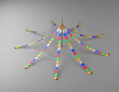 Jingfan colorful flag ethnic style yurt flag hanging flag Tibetan supplies decoration 3d model