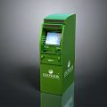 Green CEFIDEC ATM Machine With Digital Screen And Interactive User Interface 3d model