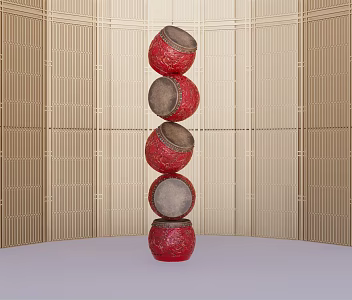 Chinese Drum Musical Instrument Drum 3d model