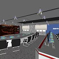 modern command center monitoring command center 3d model