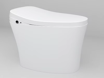 Sleek White Modern Toilet with Smooth Design and Bathroom Flush Button Features 3d model